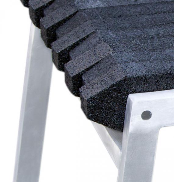 recycled rubber track bench