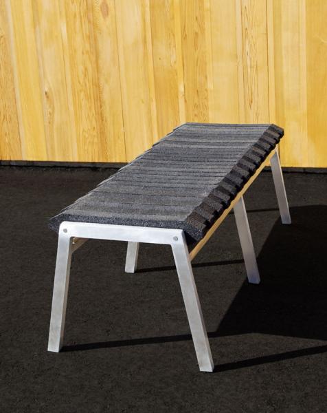 recycled rubber track bench