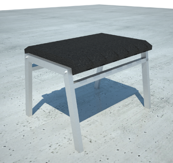 recycled rubber track bench