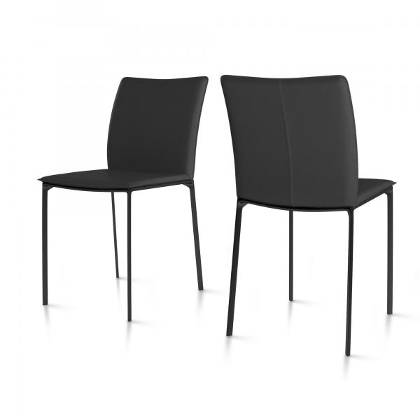 black leather olivia dining chair