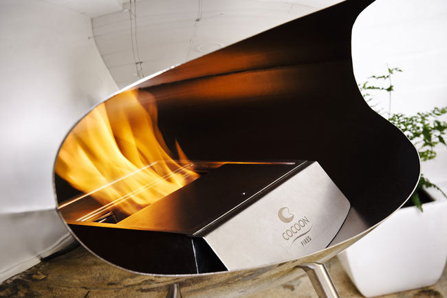 Cocoon Polished Stainless Fireplace