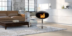 modern hanging fireplace