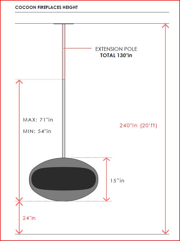 modern hanging fireplace