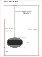 modern hanging fireplace