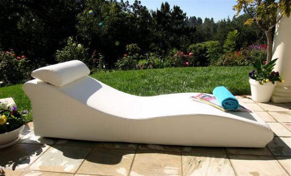 white outdoor chaise lounge