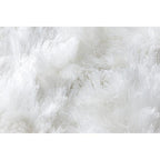 white shag rug close up