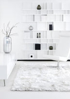 white shag rug