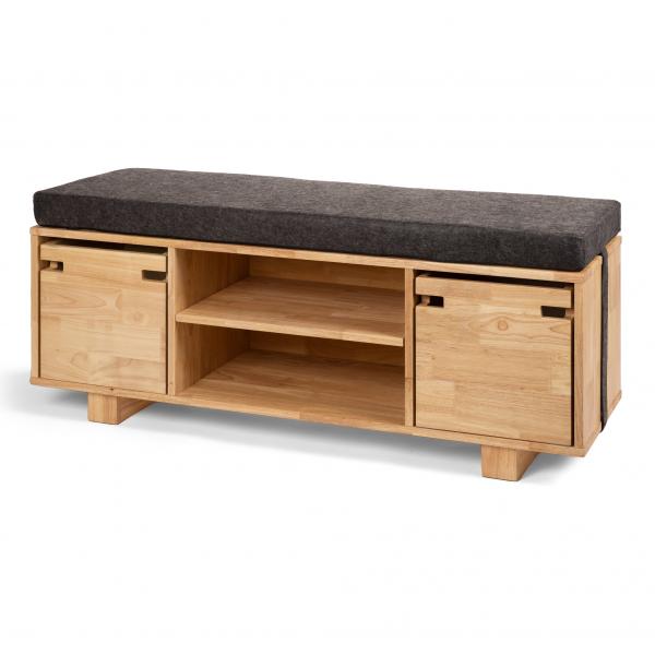 wood entryway storage bench