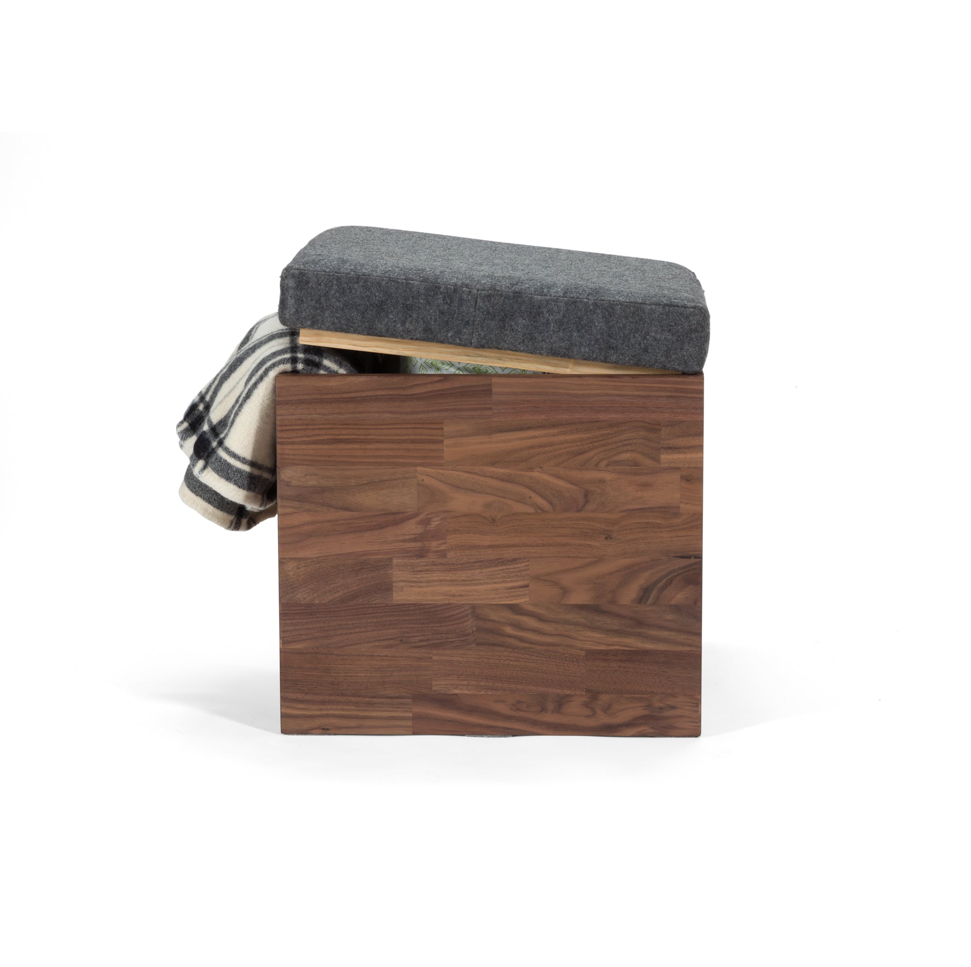 walnut storage stool