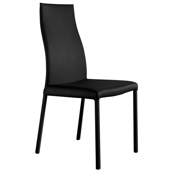 ozzio black leather dining chair