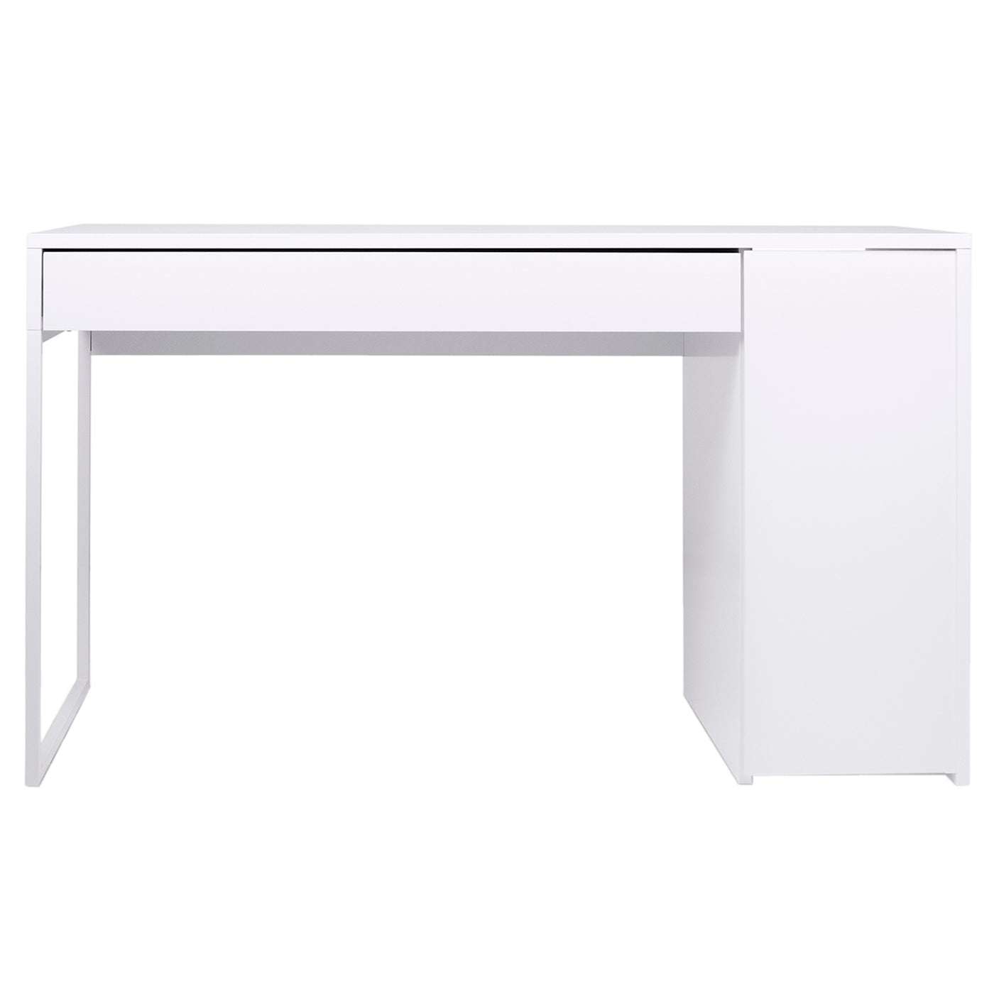 White desk on a white background