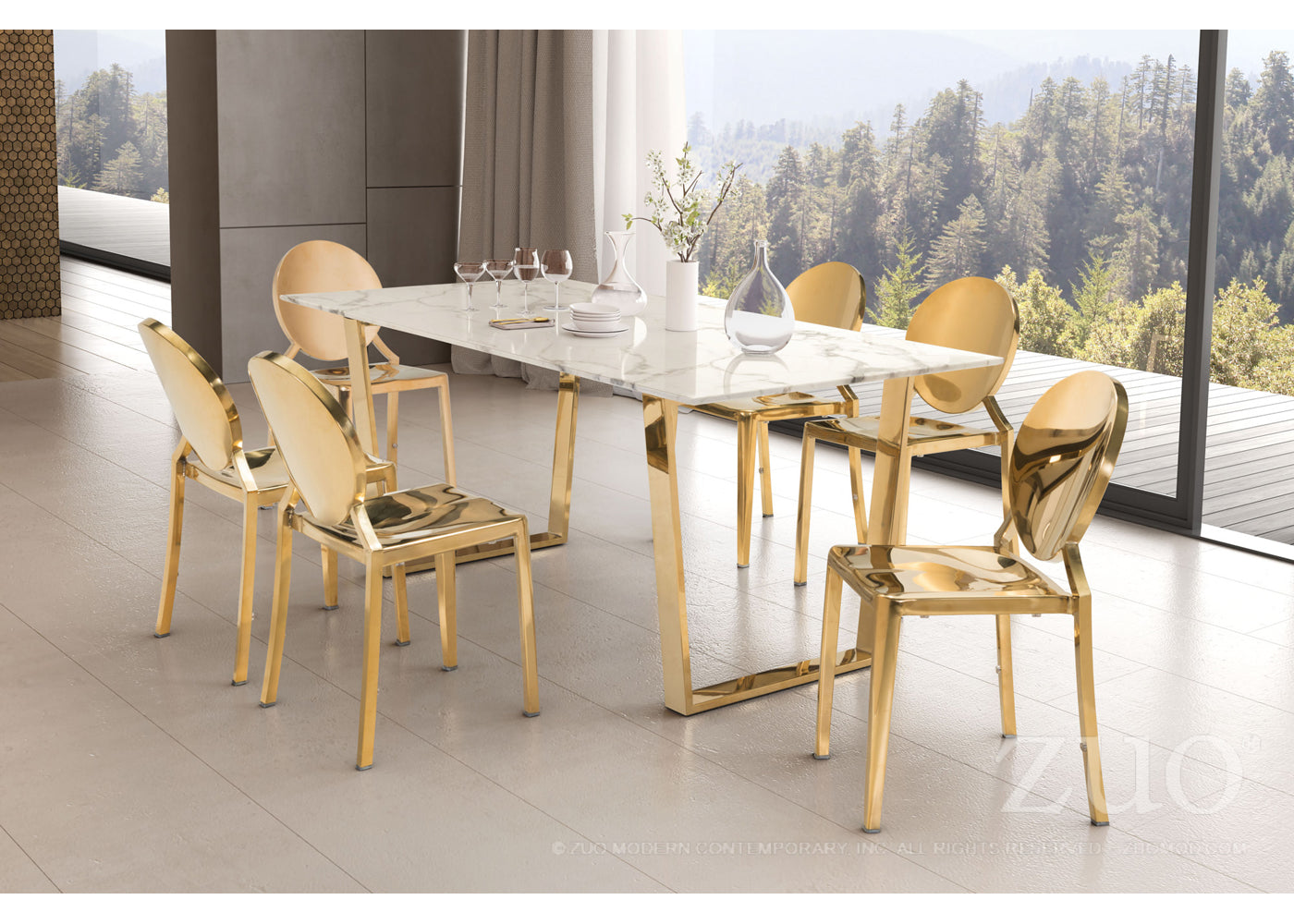 Atlas Dining Table Gold Base